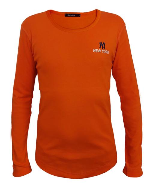 تیشرت آستین بلند مردانه نارنجی NEWYORK مدل 1234