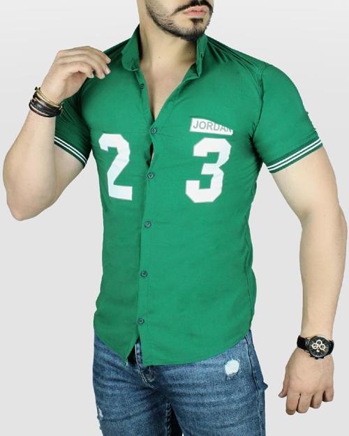 پیراهن مردانه سبز جردن 23 مدل 1521